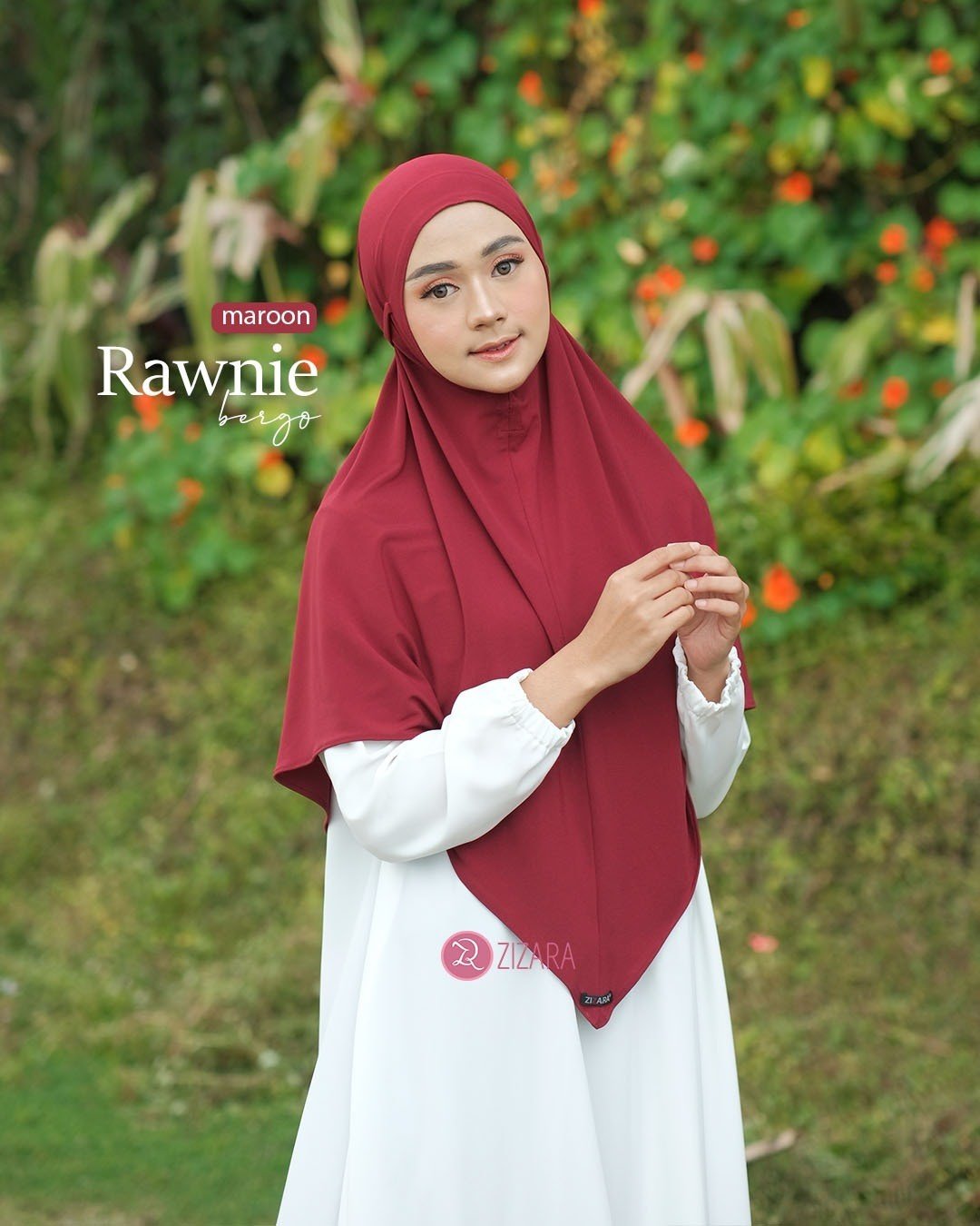 Bergo Rawnie Maroon