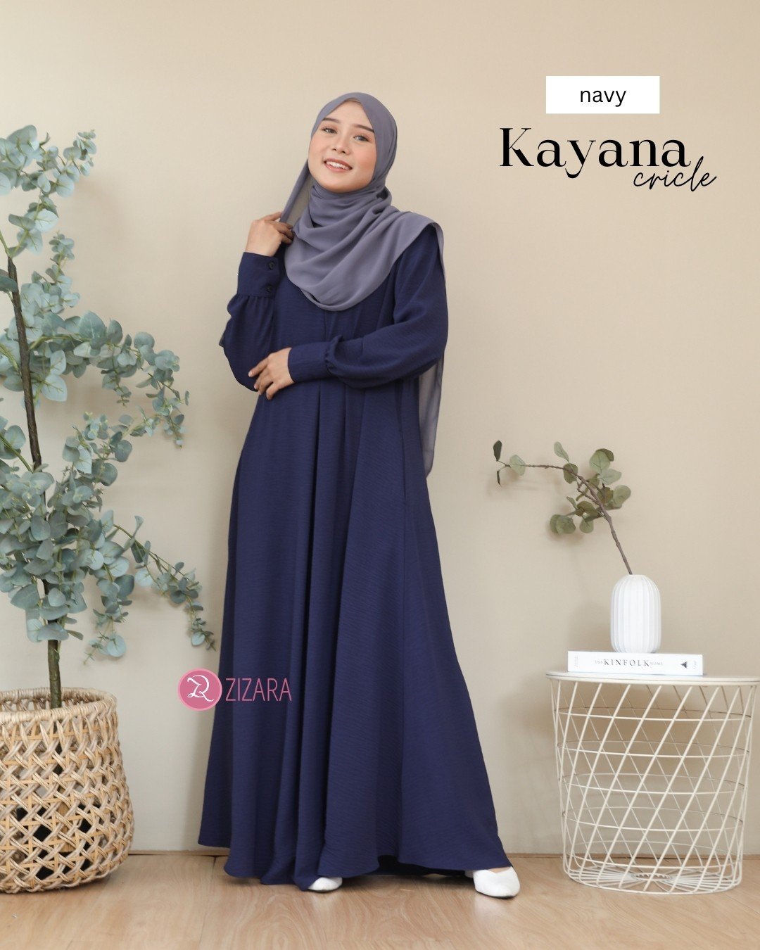 Dress Kayana Crinkle Navy