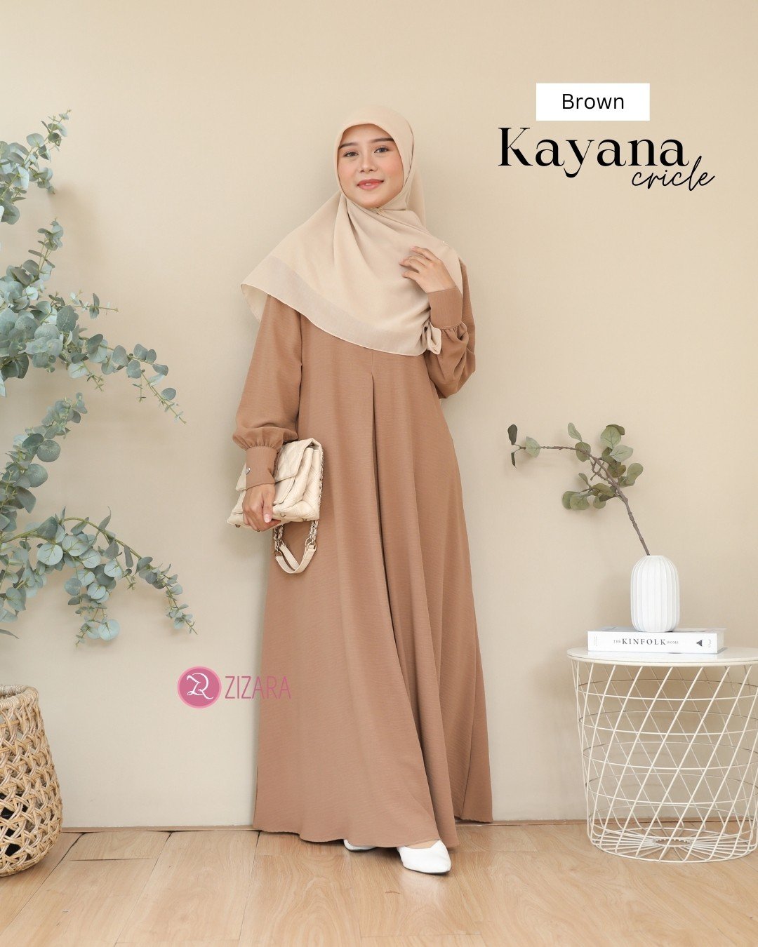 Dress Kayana Crinkle Brown