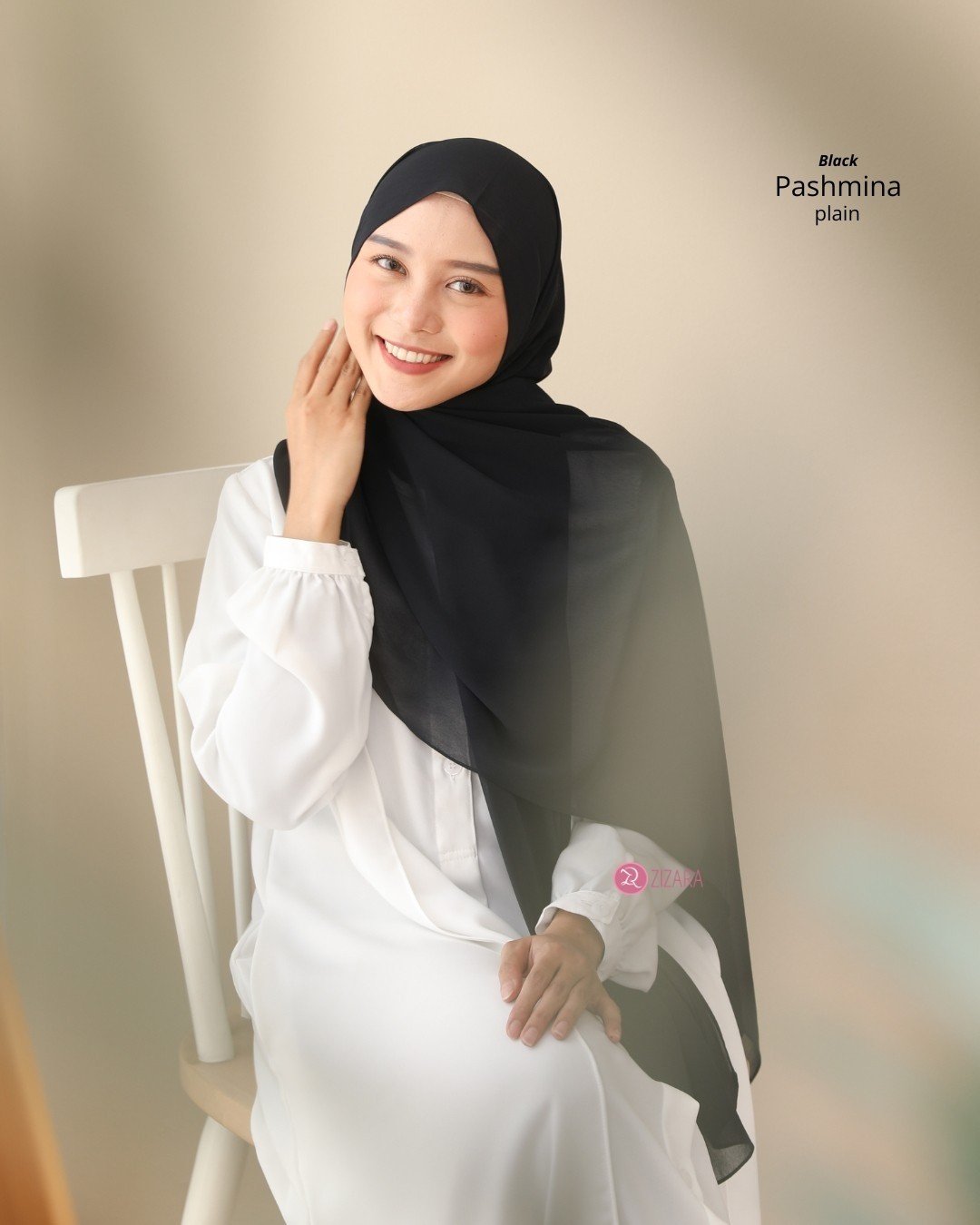 Plain Pashmina Black