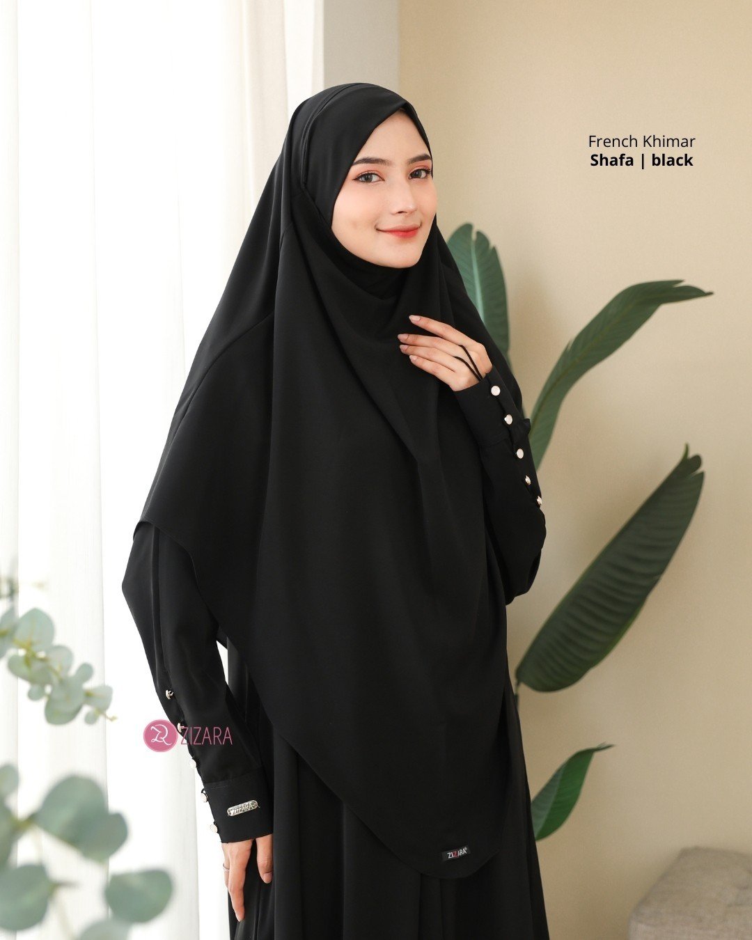 French Khimar Shafa Black